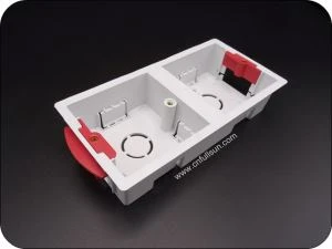 PVCスイッチボックスダブルギャング非導電性